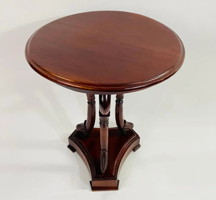 French Directoire Style Rosewood Guéridon Side Table with Swan Design