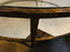 Oval Antiqued Metal Coffee / Low Table with Glass Top