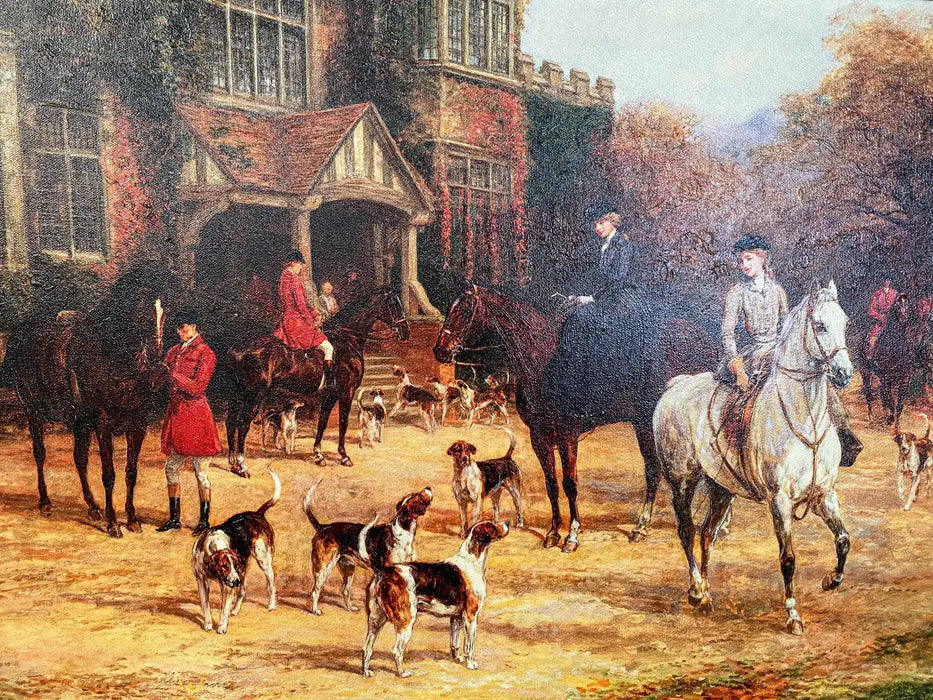 English Hunters and Hounds Print on Canvas After Heywood Hardy