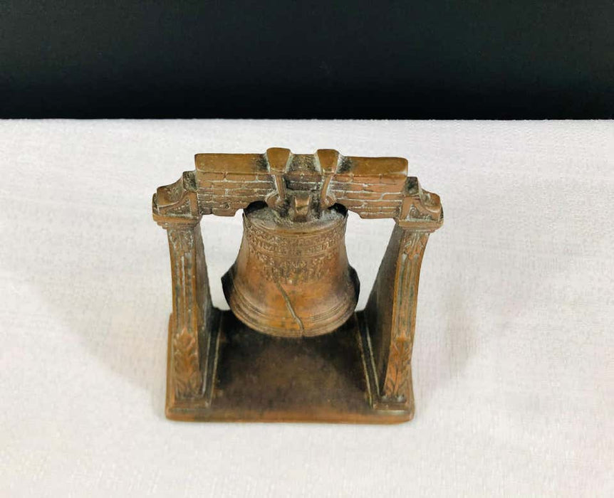 Antique Decorative Cast Bronze Mission Bell Sculpture, a Pair