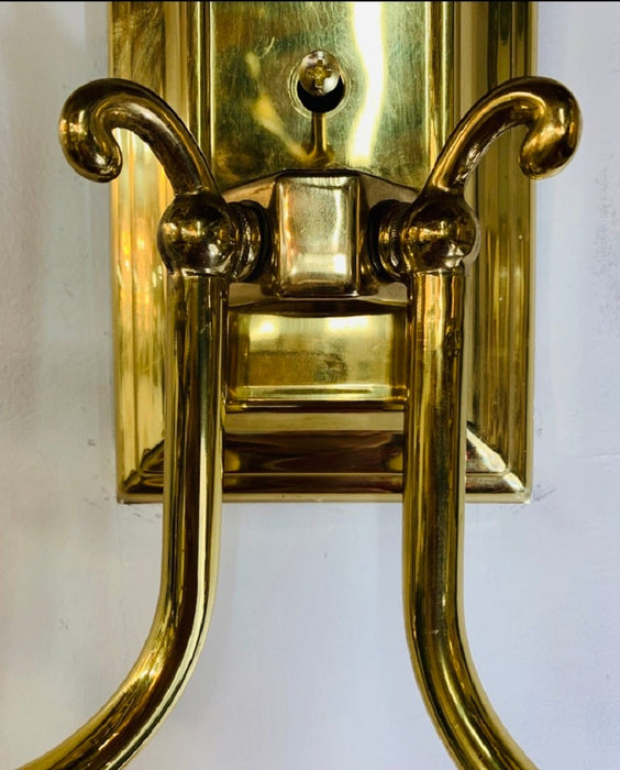 American Federal Style Brass Wall Sconces - Set of 4