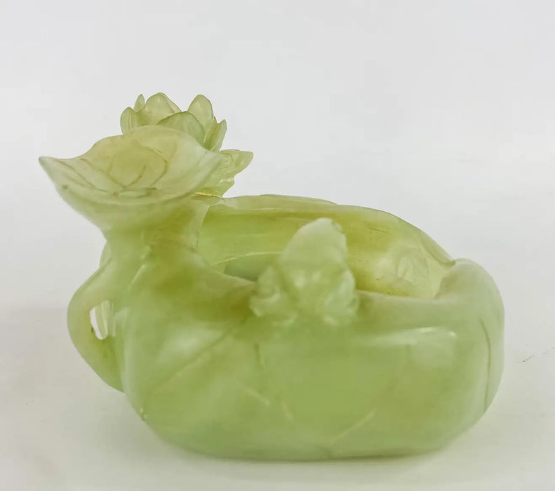Chinese Mid Century Natural Jade Decorative Bowl