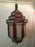 Art Deco Style White Milk and Red Glass Chandelier, Pendant or Lantern, a Pair