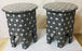 A Pair of Moroccan Handmade End Tables in Black and White