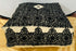 Large Vintage Moroccan Black and off White Square Ottoman or Pouf