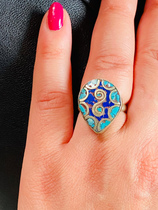 Vintage Silver Sterling Tribal Moroccan Ring