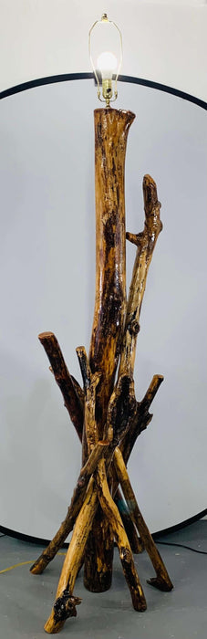 Monumental Organic Modern Maple Wood Floor Lamp