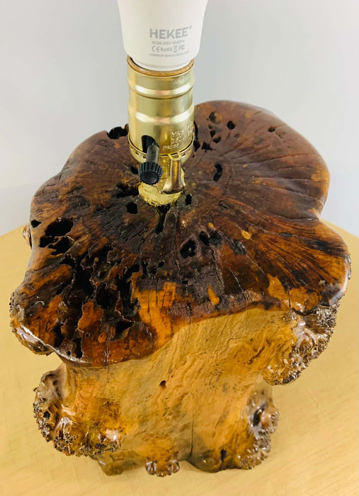 Rustic Maple Wood Log Table Lamp