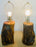 Organic Modern Design Maple Wood Table Lamps, a Pair
