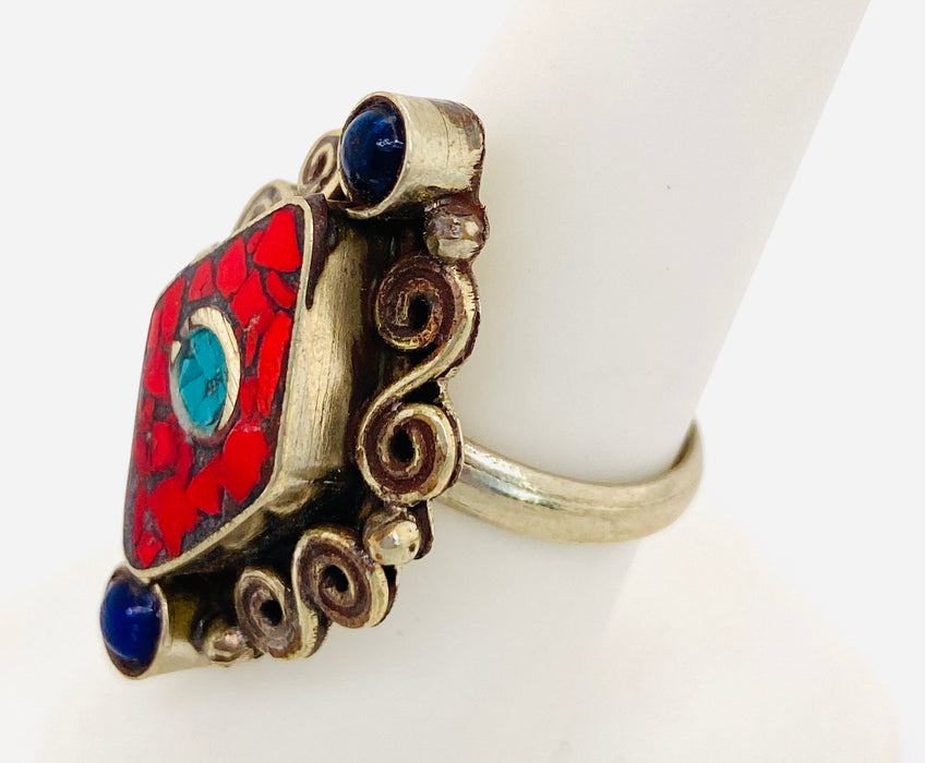 1950's Vintage Tribal Sterling Silver Moroccan Ring