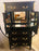 Maison Jansen Style Hollywood Regency Ebony & Brass Two-Door Bar and Tall Chest