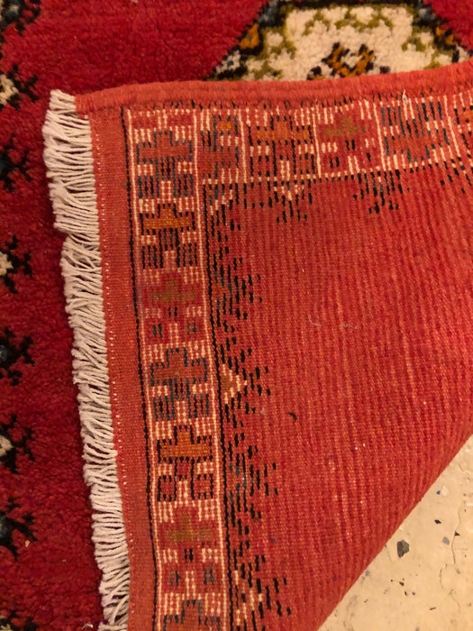 Tribal Moroccan Red Handwoven Rug or Carpet with Diamond Design