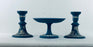 English Wedgwood Jasperware Pair of Candleholders and Decorative Plate