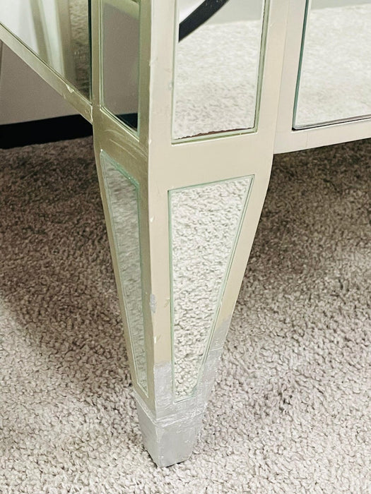 Art Deco Style Nancy Corzine Mirrored Commode, Nightstand or Chest, a Pair