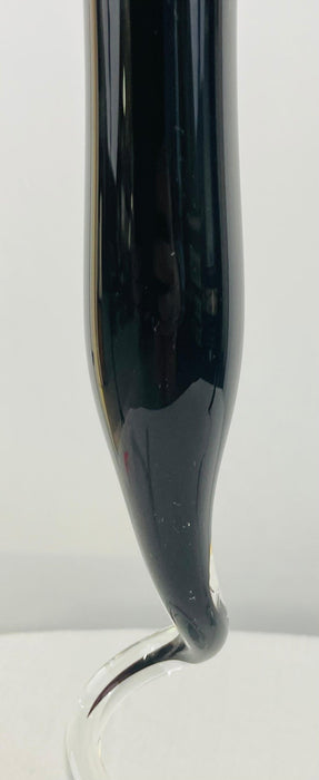 Art Deco Style Black Lucite Twist Candleholder, a Pair