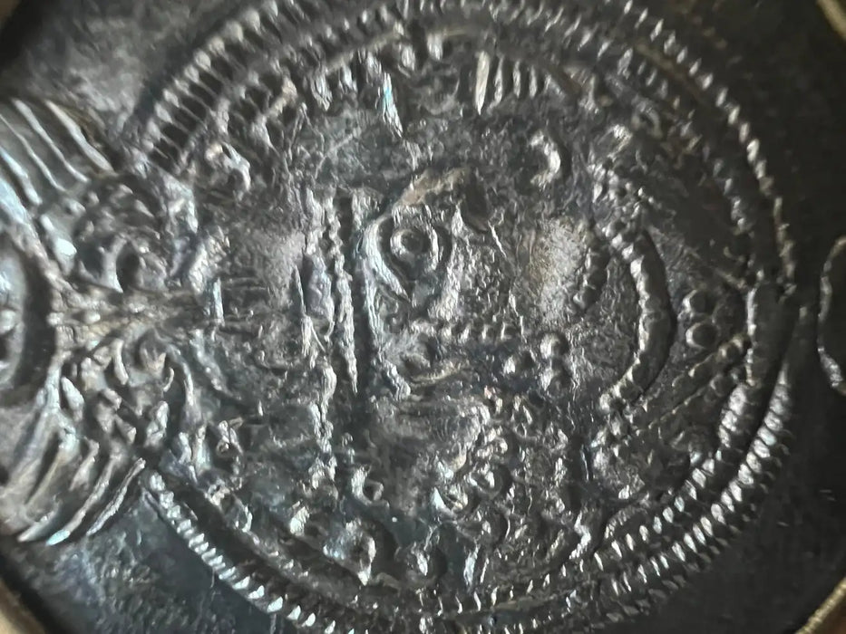 Elizabeth Locke Silver Saanian Roman Coin Sea Pearl 18k Gold Frame Pin or Brooch