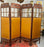 19th Century English Carved Mahogany and Glass Four-Panel Room Divider or Screen