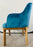 Mid-Century Modern Style Blue Velvet & Walnut Frame Barrel Chair, a Pair