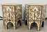 Moroccan Hexagonal Side, End Table With Leaf Design, a Pair