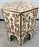 Moroccan Hexagonal Side, End Table With Leaf Design, a Pair