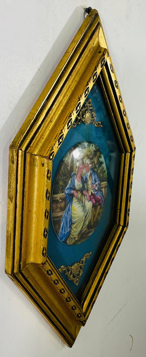 Antique French Victorian Porcelain Hand Painted Art Plaque