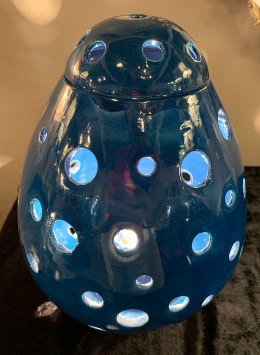 Teal Egg Shaped Moroccan Table Lamp