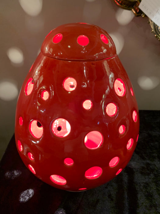 Red Egg Shaped Moroccan Table Lamp