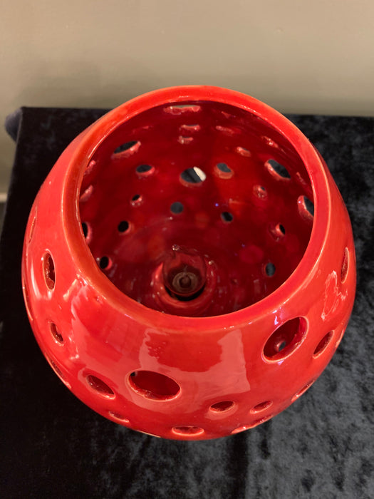 Red Egg Shaped Moroccan Table Lamp