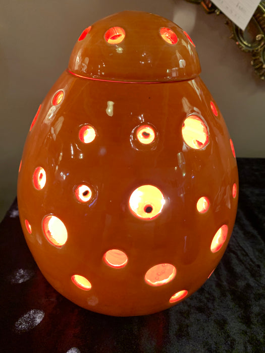 Orange Egg Shaped Moroccan Table Lamp