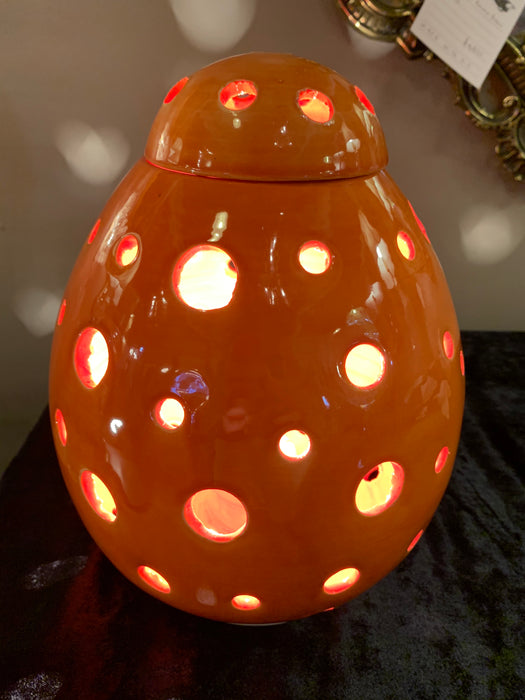 Orange Egg Shaped Moroccan Table Lamp
