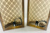 Mid-Century Modern Style Brass Diamond Design Wall Sconce, a Pair