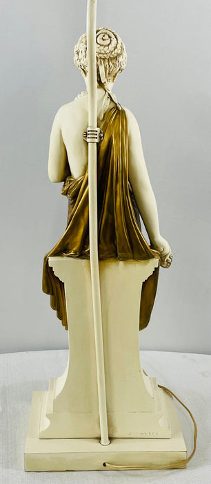 Large Art Nouveau Porcelain Female Nymph Sculpture by Granitex