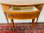 Inlaid Satinwood Demilune Console Table Attributed to Maitland Smith