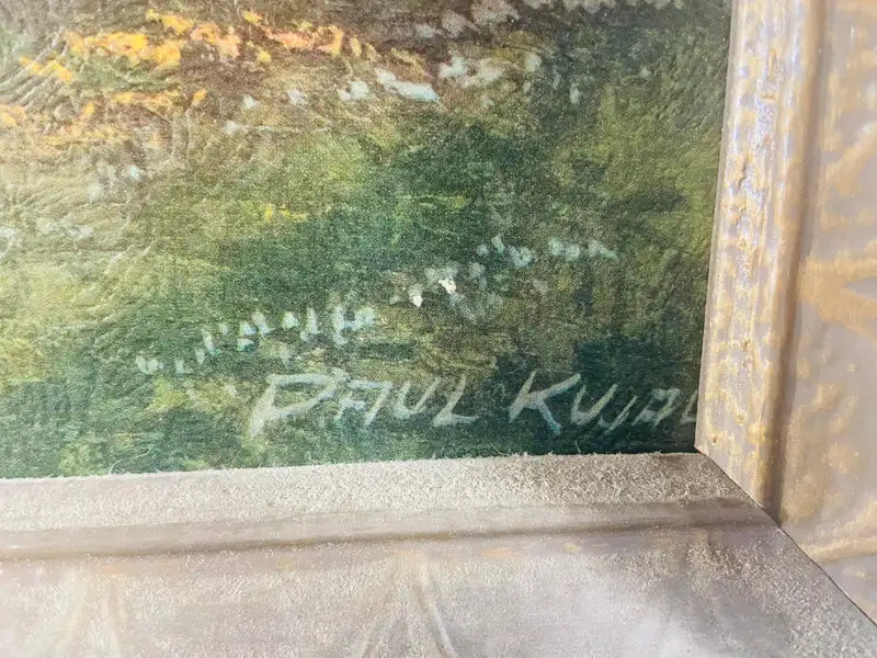 1900's, Oil on Board Impressionstic Landscape Painting Signed Paul Kujal
