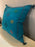 Wool Hand-loomed Moroccan Teal BlueTribal Design Pillow