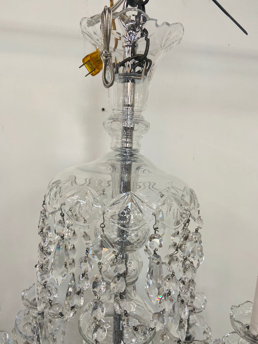 Art Deco Style Large Crystal Chandelier in the Manner of Waterford
