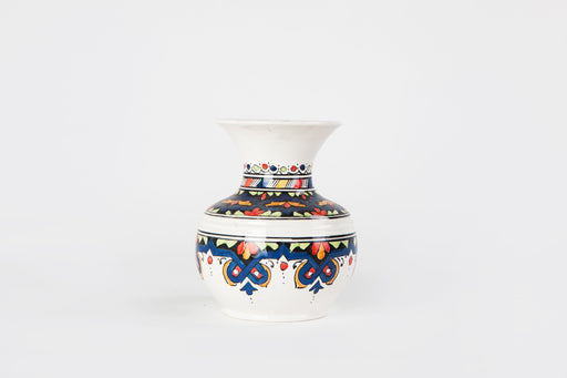 Vintage Moroccan Handmade Blue and White Vase