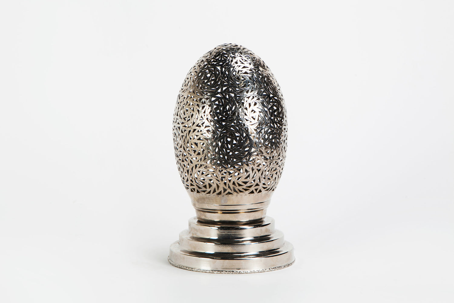 Fez Silver White Brass Egg Table Lamp