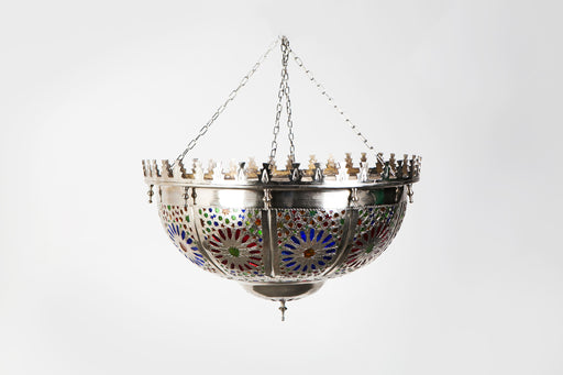 Shabby Chic Moroccan Multi-Color Glass Chandelier or Pendant