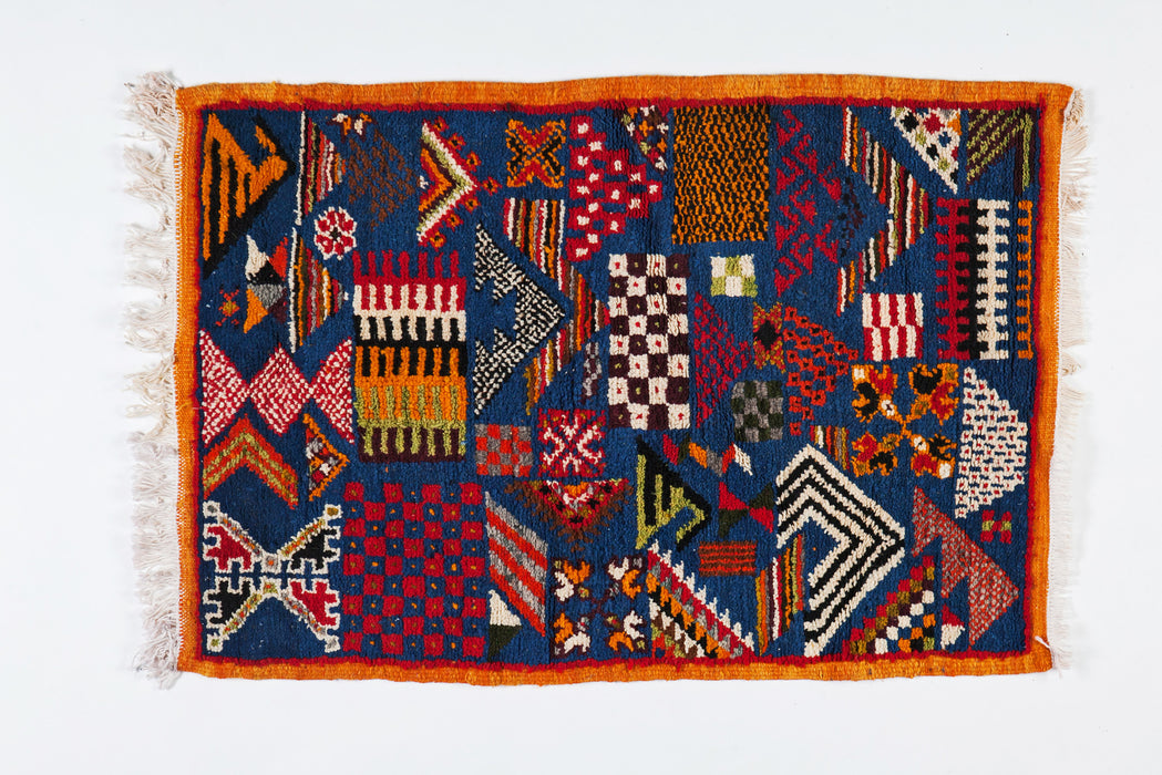Berber Small Rug - Handwoven with Abstract and Geometric Designs