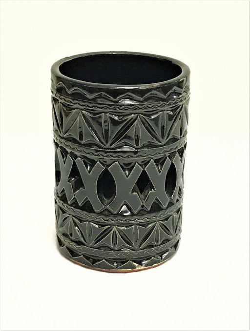 MOROCCAN BLACK CERAMIC TEALIGHT CUP