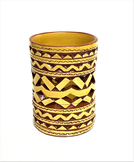 MOROCCAN MUSTARD CERAMIC TEALIGHT CUP