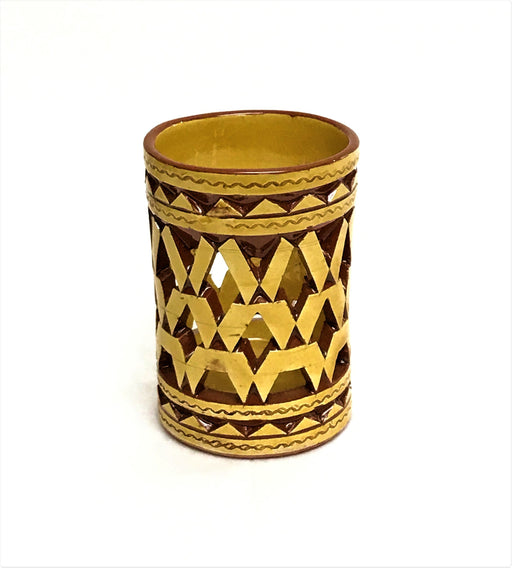 MOROCCAN MUSTARD CERAMIC TEALIGHT CUP