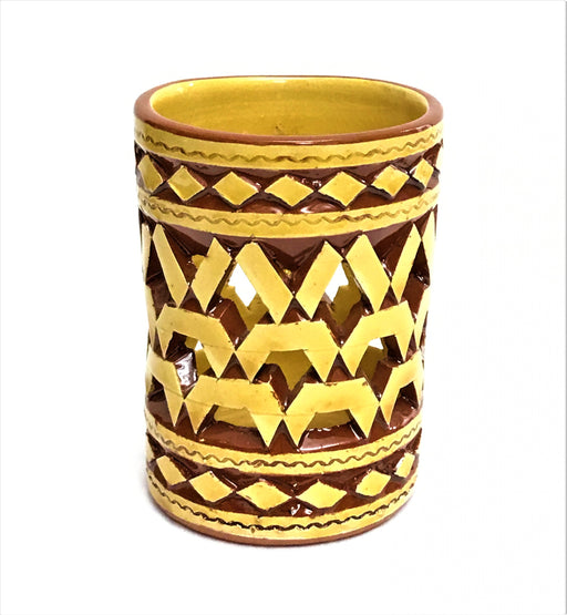 MOROCCAN MUSTARD CERAMIC TEALIGHT CUP