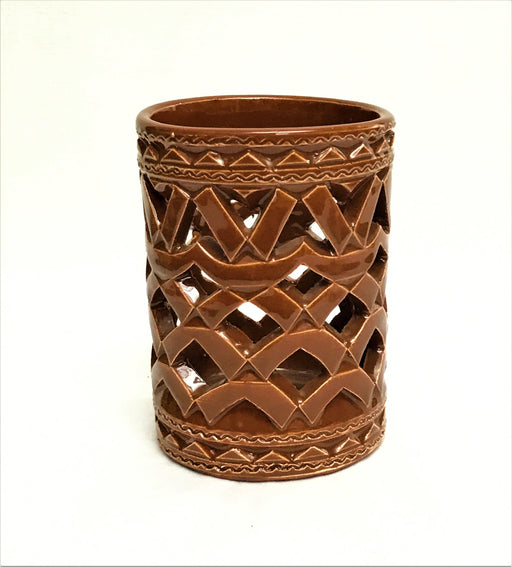 MOROCCAN BROWN CERAMIC TEALIGHT CUP