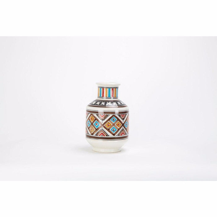 Hand Painted Tribal Ceramic Vase