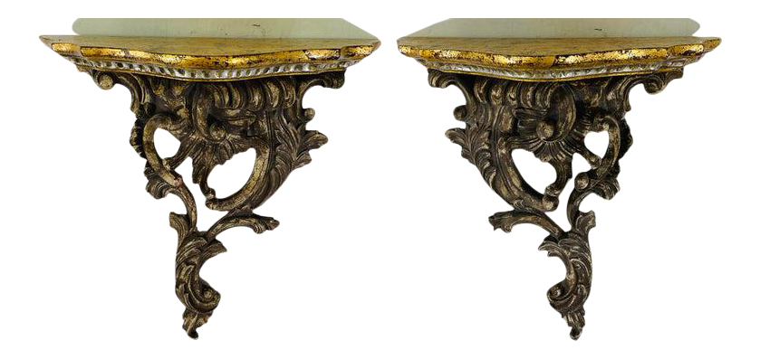 Antique French Baroque Style Wall Bracket, a Pair
