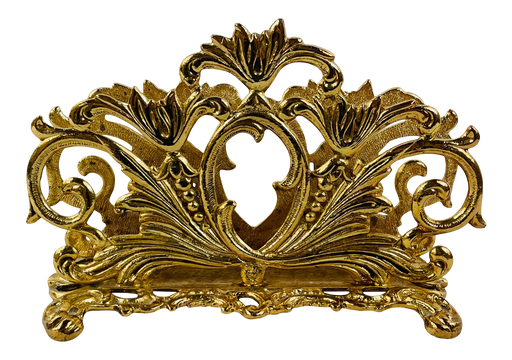Art Nouveau Stylebuilt Desk Letter, Napkin Holder Ornate Gold Tone