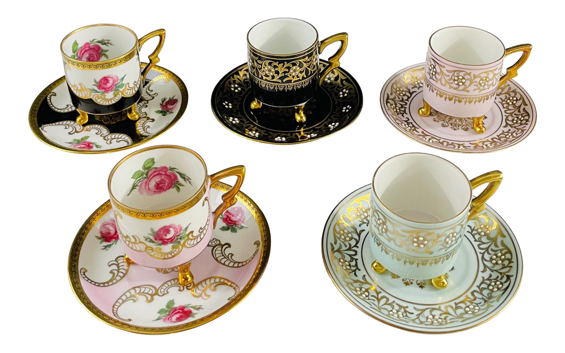 Bavaria Germany Coffe Cups and Saucers, Set of 5