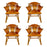 Romweber Viking Oak & Vinyl Top Poker Table with Barrel Chairs , a set of 5 pcs